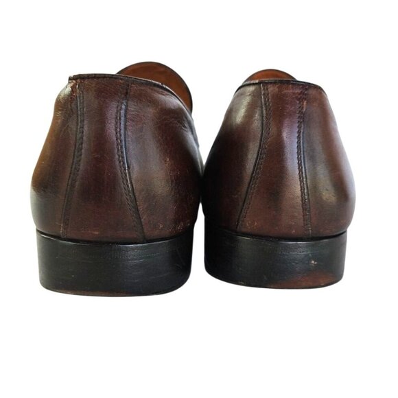 Vintage 1980s Ferragamo Men’s Brown Leather Penny Loafers Made in Italy 11.5D - Picture 8 of 13